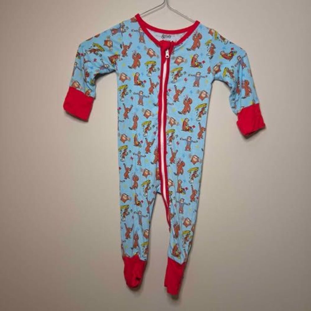 Curious George Natural Fiber Bamboo Zippy Pajamas 12-18M